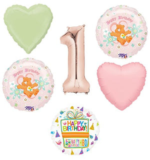 Care Bears Party Supplies and 1st Birthday Balloon Bouquet Decorations