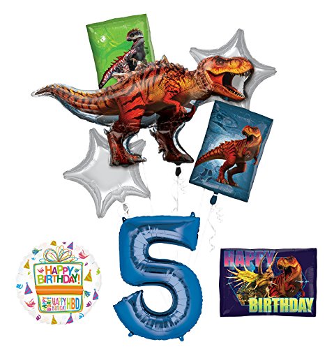 Mayflower Products Jurassic World Dinosaur 5th Birthday Party Supplies and Balloon Decorations