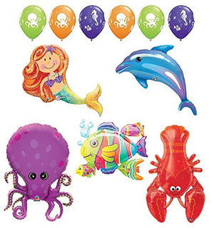 ULTIMATE MERMAID AND SEA ANIMALS BIRTHDAY PARTY UNDER THE SEA CREATURES BALLOON DECORATIONS