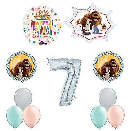 The Secret Life of Pets 7th Holographic Birthday Party Balloon Supply Decorations