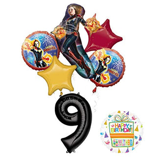 Mayflower Products Captain Marvel Party Supplies 9th Birthday Balloon Bouquet Decorations