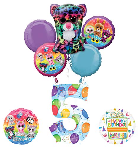 Mayflower Products Beanie Boos 5th Birthday Party Supplies Balloon Bouquet Decoration