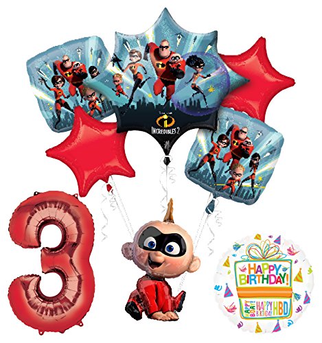 Mayflower Products Incredibles Jack Jack party supplies 3rd Birthday Balloon Bouquet Decorations