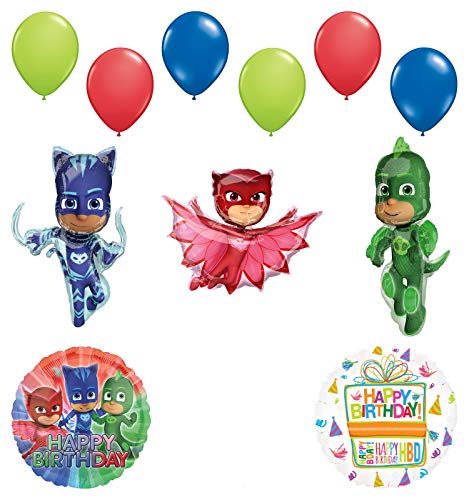 Mayflower Products PJ Masks Birthday Party Supplies Catboy, Owlette and Gekko Balloon Decorations