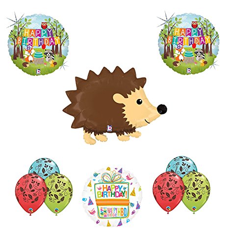 Woodland Creatures Birthday Party Supplies Baby Shower Hedgehog Balloon Bouquet Decorations