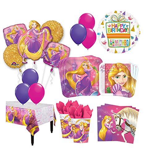 The Ultimate 16 Guest 94pc Princess Rapunzel Tangled Birthday Party Supplies and Balloon Decoration Kit