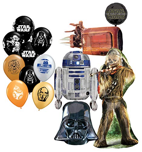Mayflower Products Star Wars Birthday Party Supplies Foil Balloon Bouquet Decorations and (9) 11