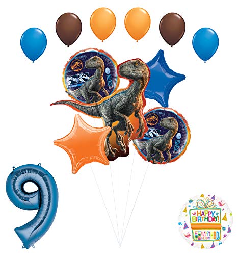 Jurassic World 9th Birthday Party Supplies Raptor Balloon Bouquet Decorations