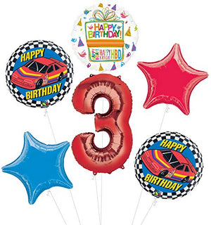 Race Car 3rd Birthday Party Supplies Stock Car Balloon Bouquet Decorations