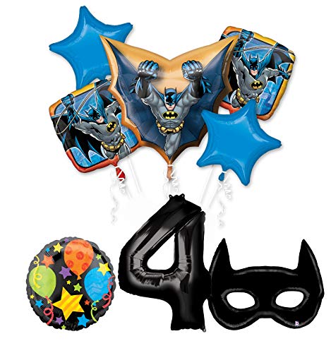 Mayflower Products Batman 4th Birthday Party Supplies and Bat Mask Balloon Bouquet Decoration