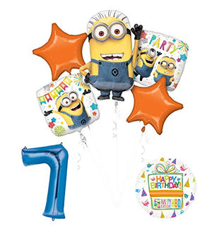 Despicable Me 3 Minions 7th Birthday Party Supplies and balloon Decorations