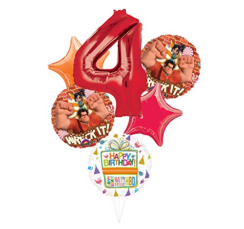 Wreck It Ralph Party Supplies 4th Birthday Balloon Bouquet Decorations
