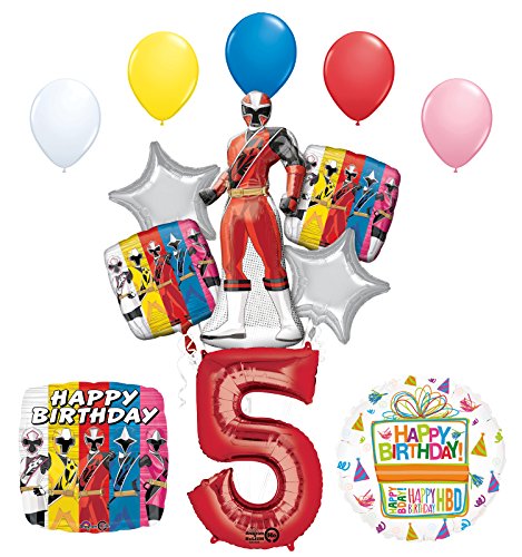 The Ultimate Power Rangers Ninja Steel 5th Birthday Party Supplies and Balloon Decorations