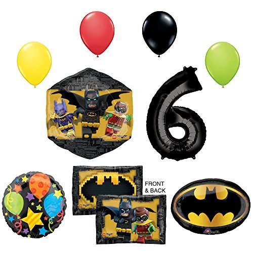 The Lego Batman Movie 6th Birthday Party Supplies and Balloon Decorations