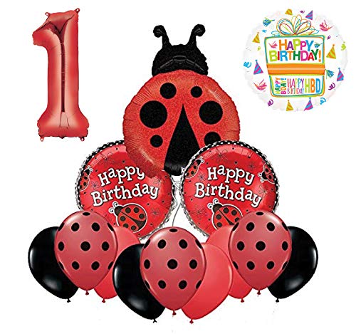 Mayflower Products Ladybug 1st Birthday Party Supplies Balloon Bouquet Decoration