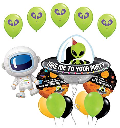 Space Alien and Adorable Astronaut Birthday Party Supplies Balloon Bouquet Decorations