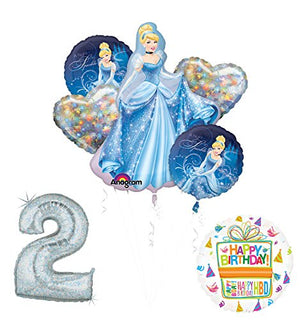 Cinderella 2nd birthday party supplies and princess balloon decorations