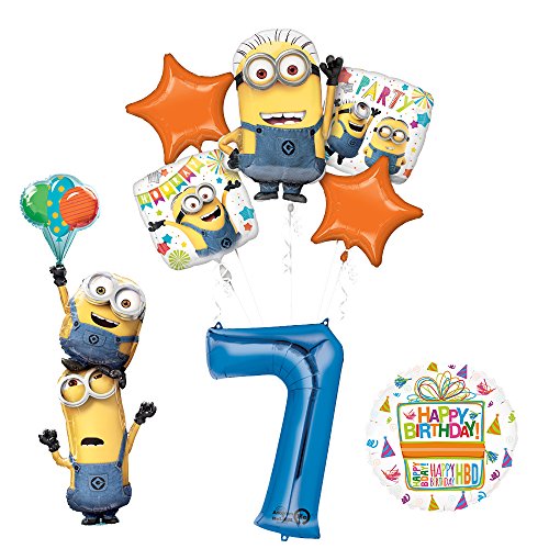 Despicable Me 3 Minions Stackers 7th Birthday Party Supplies and balloon Decorations