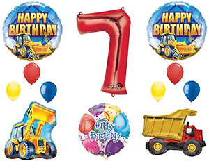 The Ultimate Construction 7th Birthday Party Supplies and Balloon Decorations