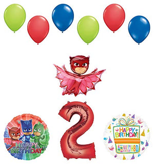 Mayflower Products PJ Masks Owlette 2nd Birthday Party Supplies Balloon Bouquet Decorations