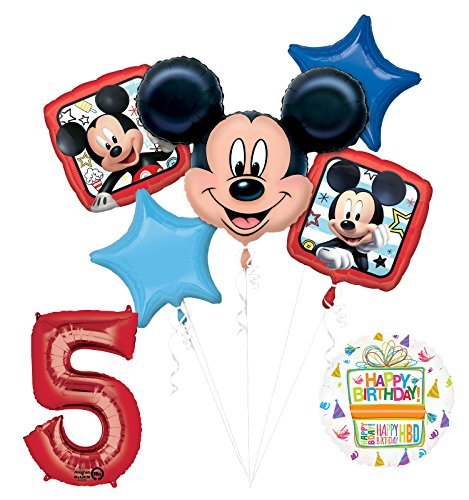 NEW Mickey Mouse 5th Birthday Party Supplies Balloon Bouquet Decorations