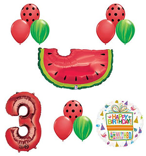 Watermelon Picnic Third 3rd Birthday Party Supplies and Balloons Decoration
