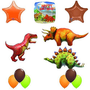 The Ultimate Prehistoric Birthday Balloon Decoration Kit With 3 Giant Dinosaur Balloon