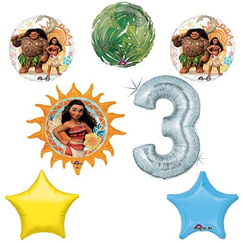 Disney Moana 3rd Holographic Birthday Party Balloon Supplies Decoration Kit
