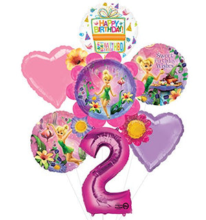 Tinkerbell 2nd Birthday Party Supplies Flower Cluster Balloon Bouquet Decorations