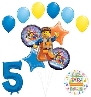 LEGO Movie Party Supplies 5th Birthday Balloon Bouquet Decorations