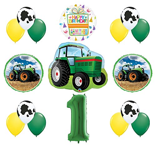 Mayflower Products 1st Birthday Farm Tractor Balloon Bouquet Decorations and Party Supplies