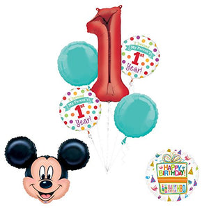 Mickey Mouse "I Survived My Parents First Year" 1st Birthday Party Supplies and Balloon Decorations