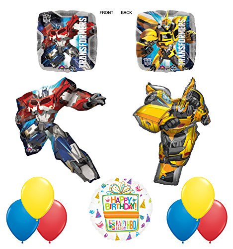 Transformers 11pc Birthday Party Decorations Mylar Balloon Bouquet Set