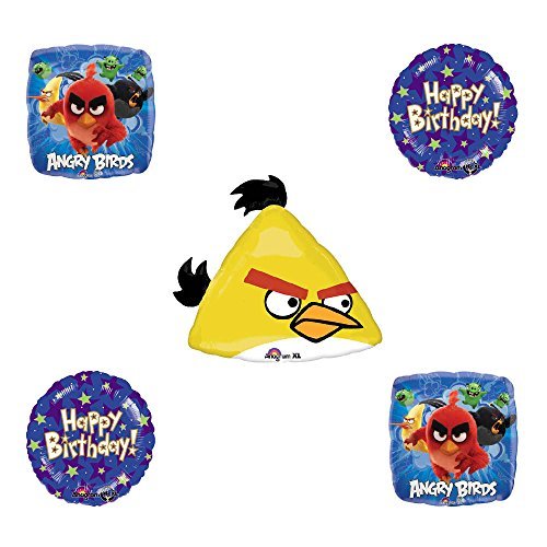 Angry Birds Yellow Bird Birthday Balloon Bouquet Decoration supplies