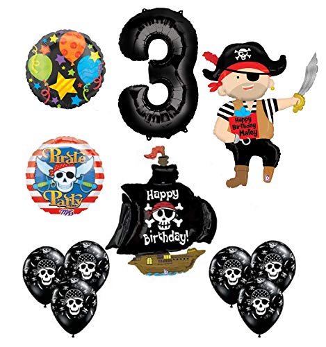 Mayflower Products Pirate 3rd Birthday Party Supplies Balloon Bouquet Decorations