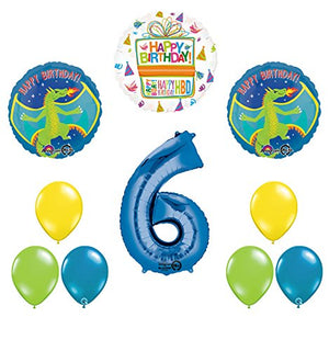 Dragon 6th Birthday Party Supplies and Balloon Decoration Bouquet