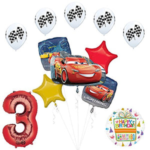 Disney Cars 3 Lighting McQueen 3rd Birthday Party Supplies and Balloon Decorations