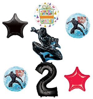 Black Panther 2nd Birthday Balloon Bouquet Decorations and Party Supplies