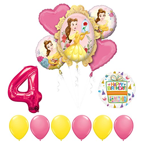 Beauty and The Beast 4th Birthday Party Balloon supplies decorations