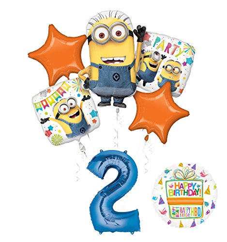 Despicable Me 3 Minions 2nd Birthday Party Supplies and balloon Decorations