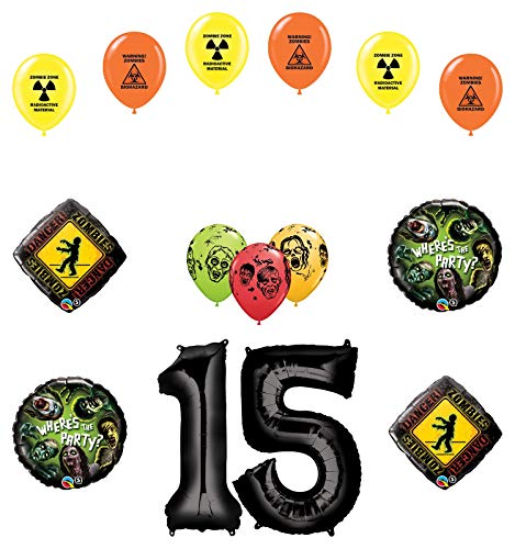 Mayflower Products Zombies 15th Birthday Party Supplies Walking Dead Balloon Bouquet Decorations