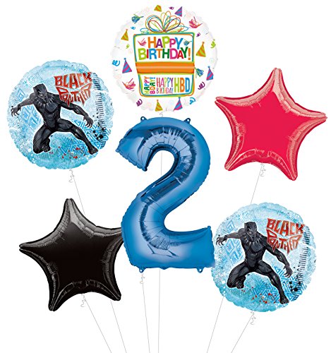 Black Panther 2nd Birthday Party Supplies Balloon Bouquet Decorations