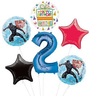 Black Panther 2nd Birthday Party Supplies Balloon Bouquet Decorations