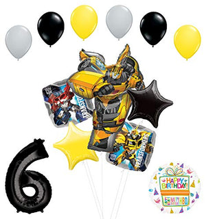 Transformers Mayflower Products Bumblebee 6th Birthday Party Supplies Balloon Bouquet Decorations