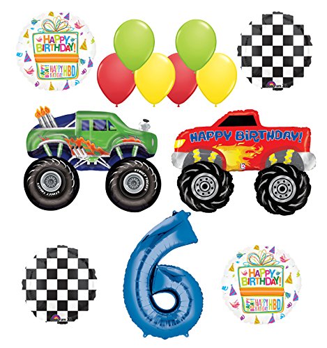 Monster Truck Party Supplies 6th Birthday Balloon Bouquet Decorations