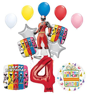 The Ultimate Power Rangers Ninja Steel 4th Birthday Party Supplies and Balloon Decorations