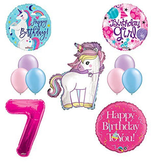 Unicorn 7th Birthday Girl Party Supplies and Balloon Decorations