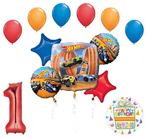 Mayflower Products Hot Wheels Party Supplies 1st Birthday Balloon Bouquet Decorations