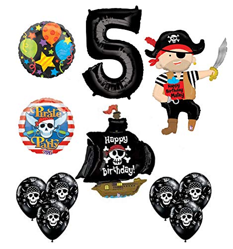 Mayflower Products Pirate 5th Birthday Party Supplies Balloon Bouquet Decorations