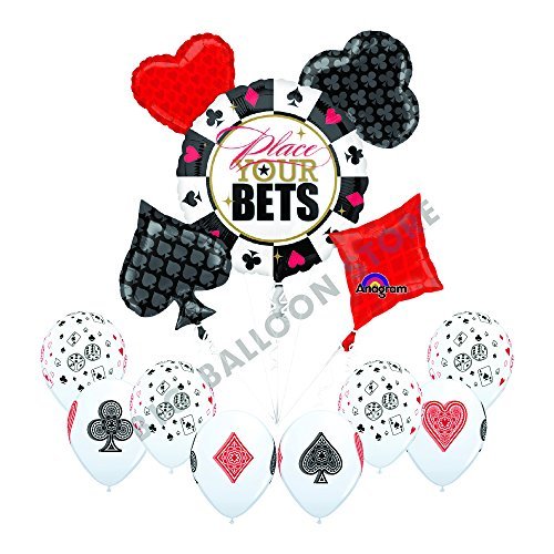 Casino PLACE YOUR BETS 13pc Party Balloon decorations